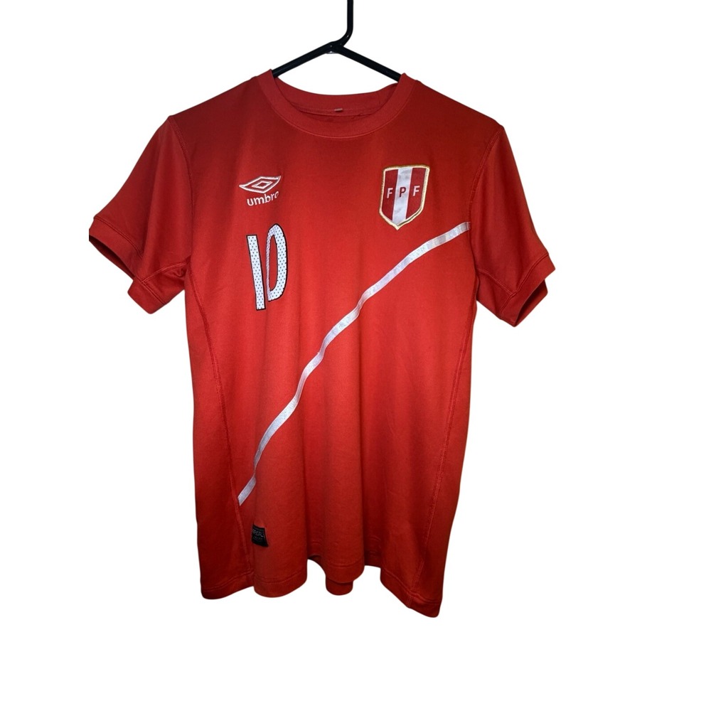 FIFA World Cup 2018 Peru #10 Farfan Red Soccer Jersey Mens S